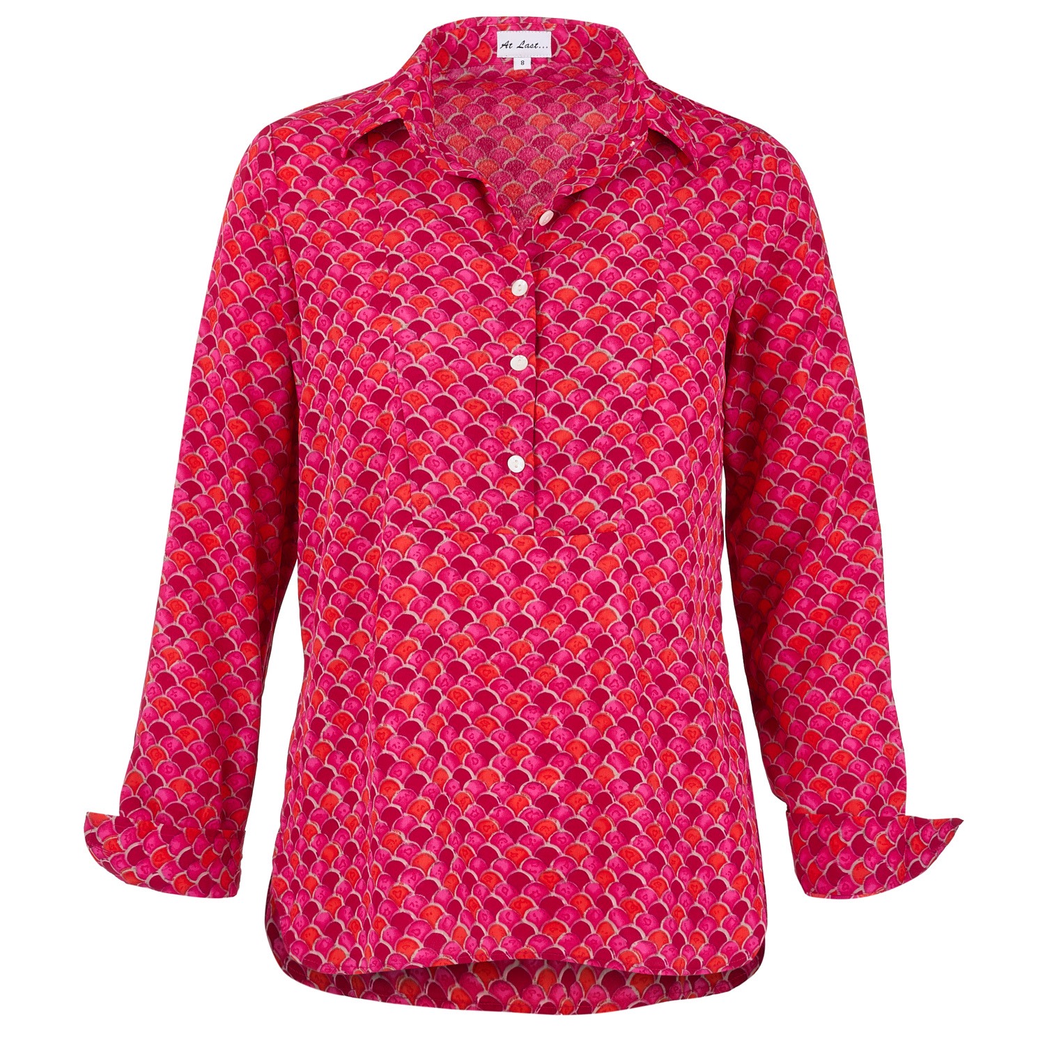 At Last... Women's Soho Shirt In Hot Pink Scallop In Pink