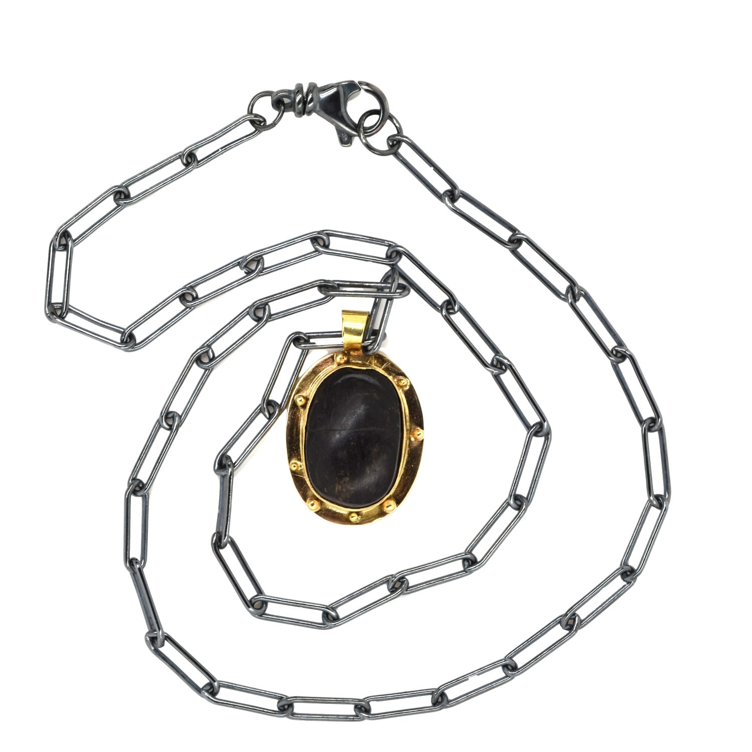 Women’s Gold / Black Black Egyptian Scarab Necklace Lori Kaplan Jewelry Design