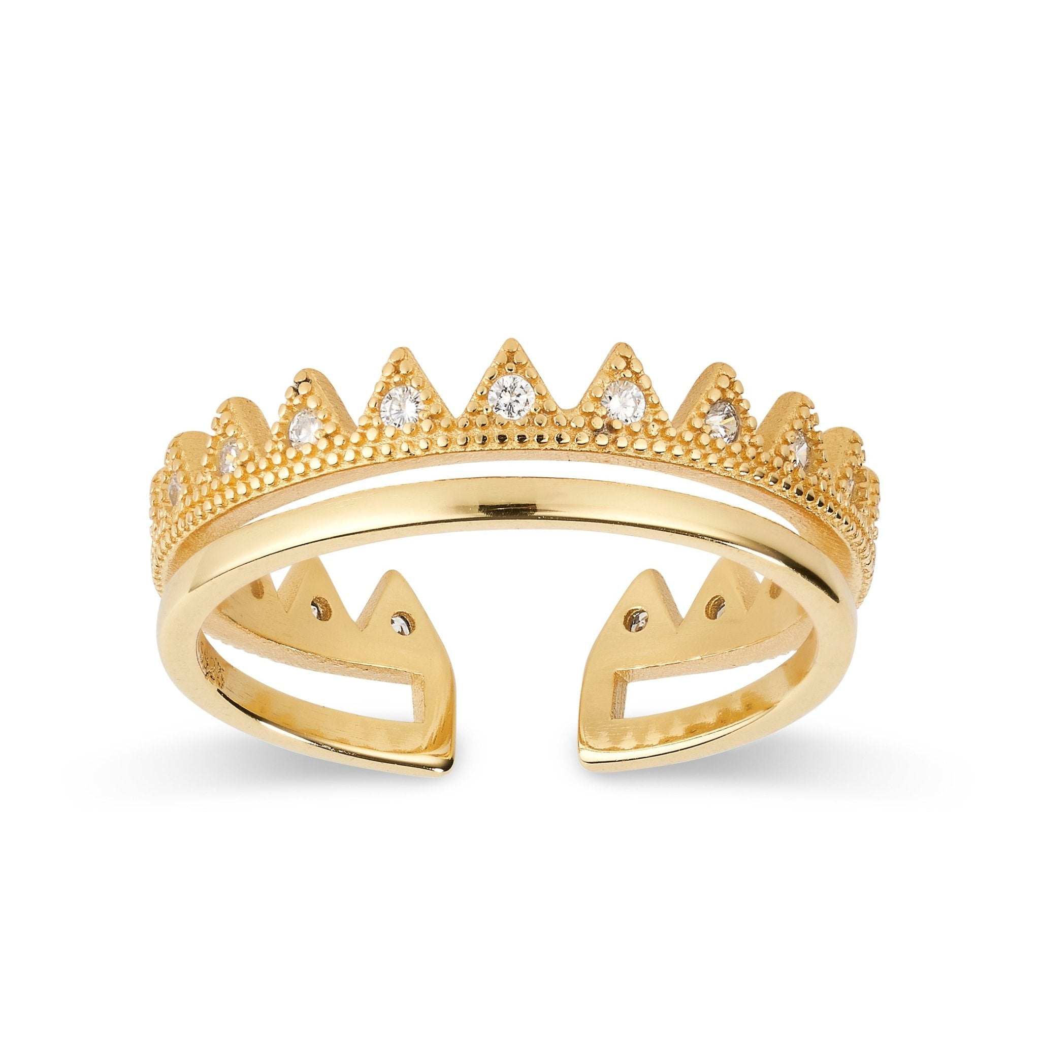 Elk & Bloom Women's 14k Dainty Gold Crown Stacking Ring In Gold