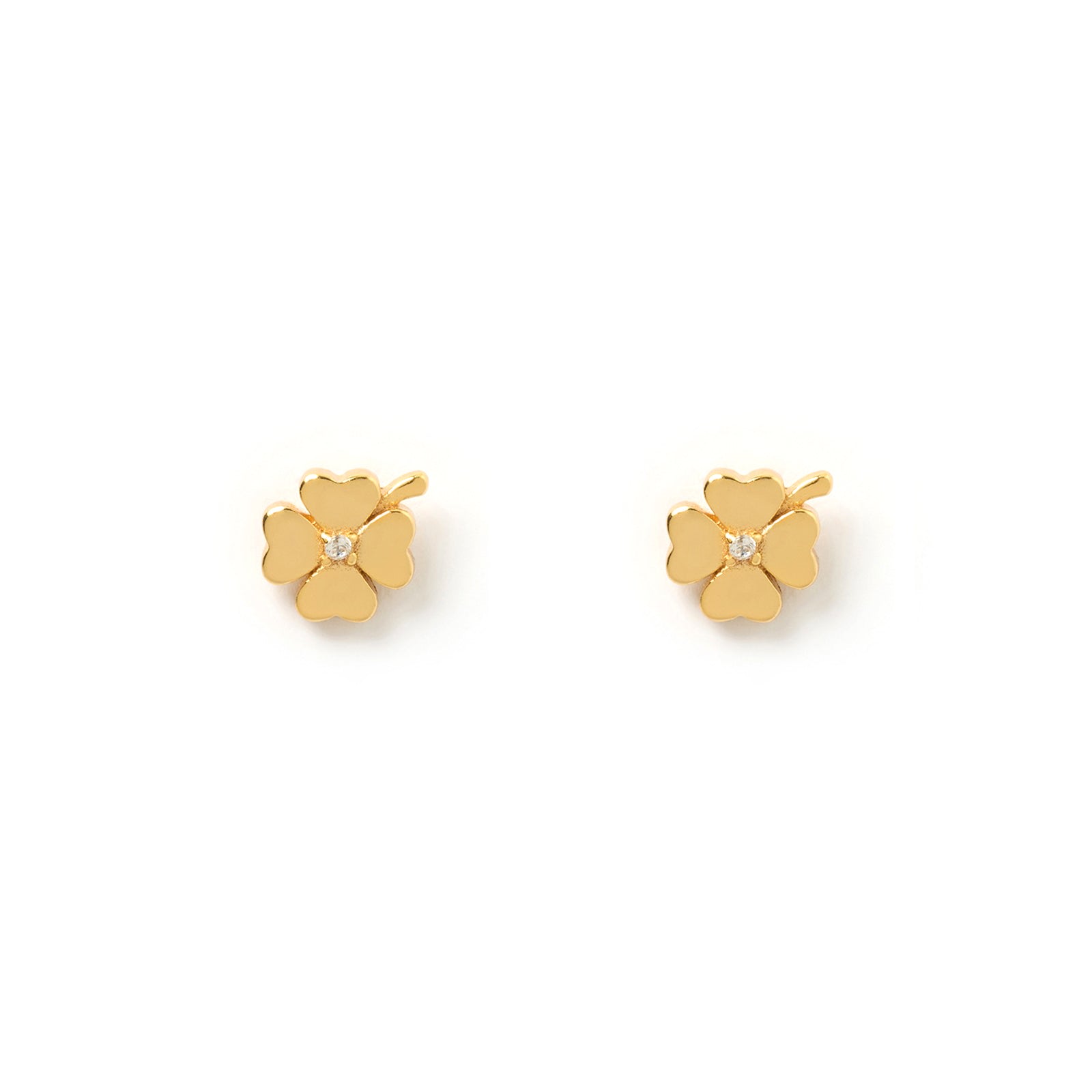 Arms Of Eve Women's Four Leaf Clover Gold Studs In Gold