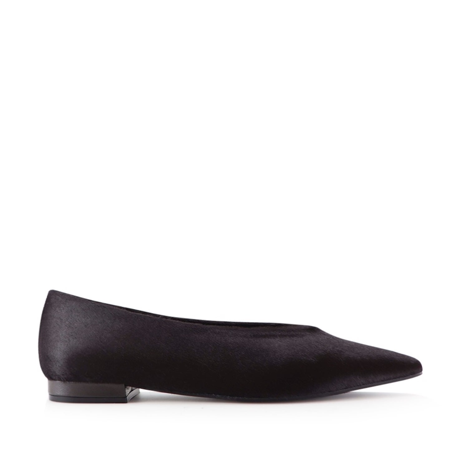 Notabene Women's Ginevra Ballerina, Dark Brown Cow Fur