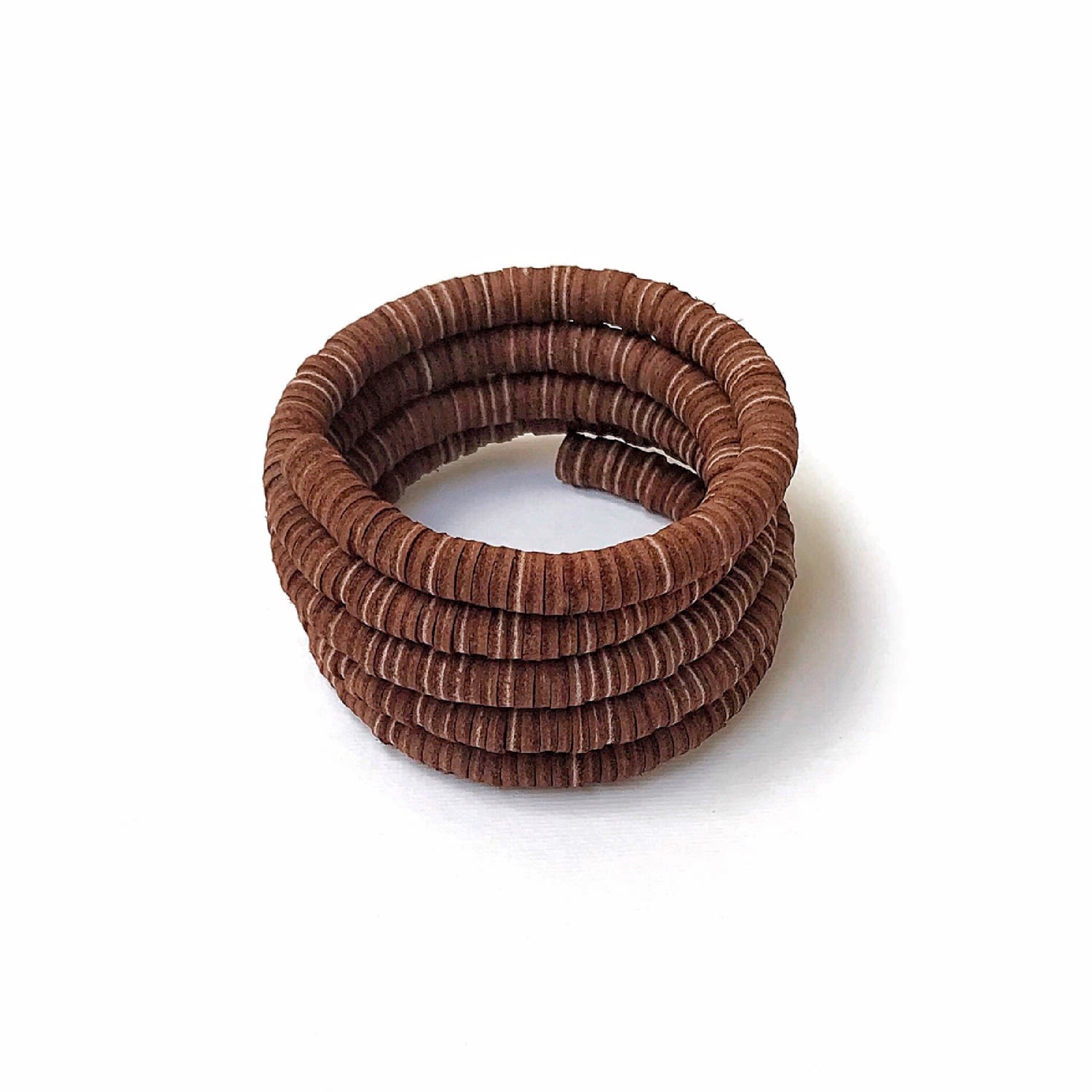 Waiwai Women's Continuous Coil Cuff Bracelet - Brown In Brown