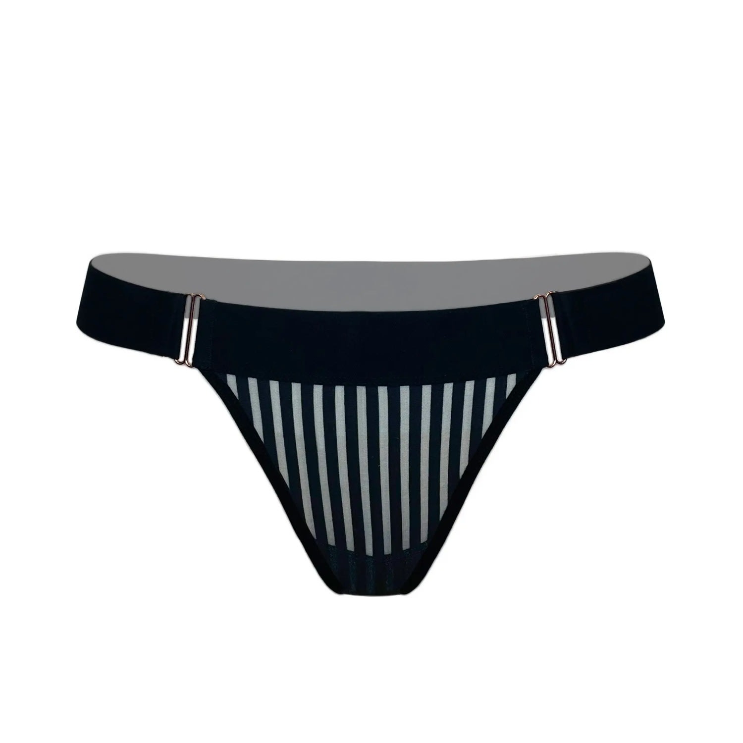 Monique Morin Lingerie Women's Black Vertigo Banded Thong In Black