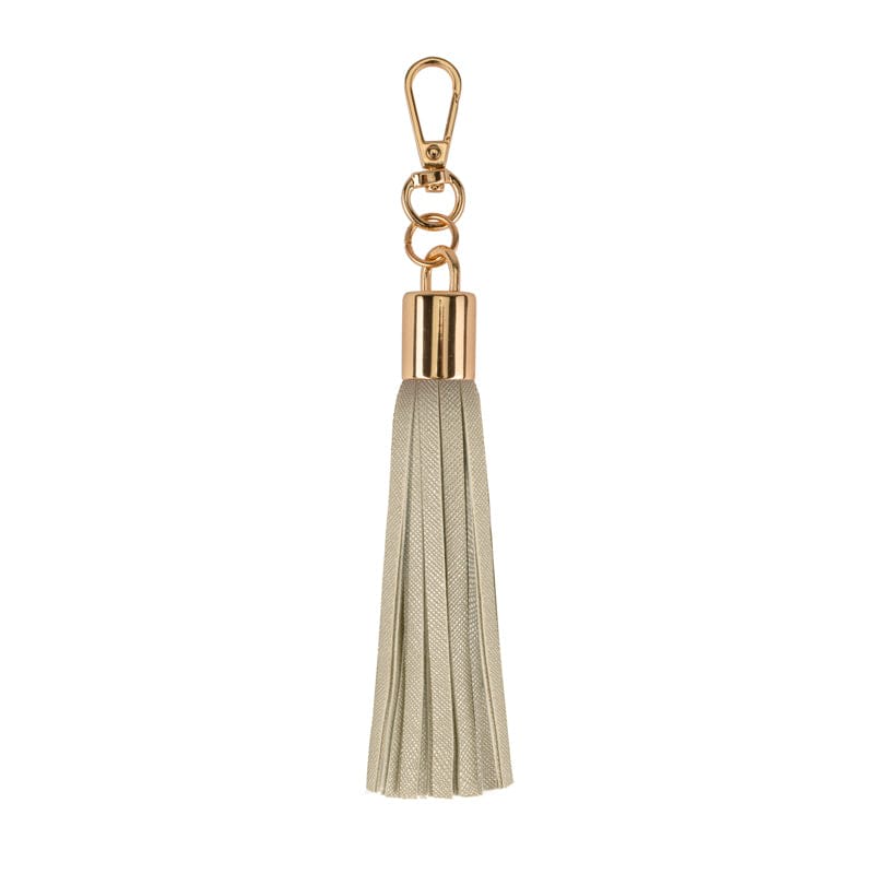 Luxe Vegan Leather Tassel Keyring - Gold One Size Jlr London