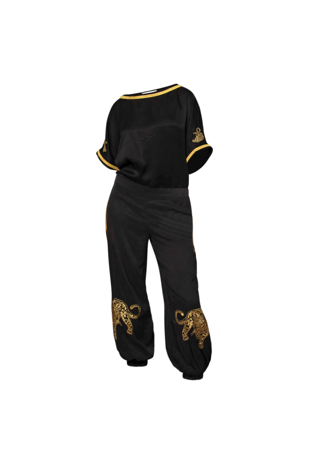 Mary&mary Women's Gold / Black Leopards De Lux Pants