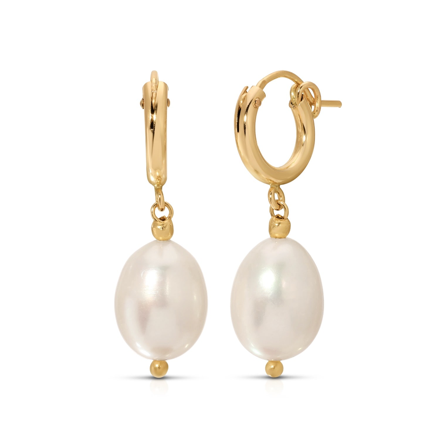Heather Hawkins Jewelry Women's Girl With A Pearl Huggie Hoop Earrings - Freshwater Pearls - Gold-filled In Gold