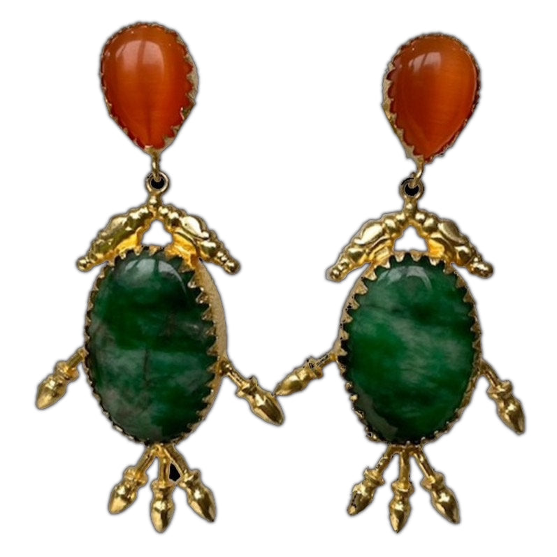 Women’s Green / Yellow / Orange Paradis Verde Earrings Pink Piglet Collection