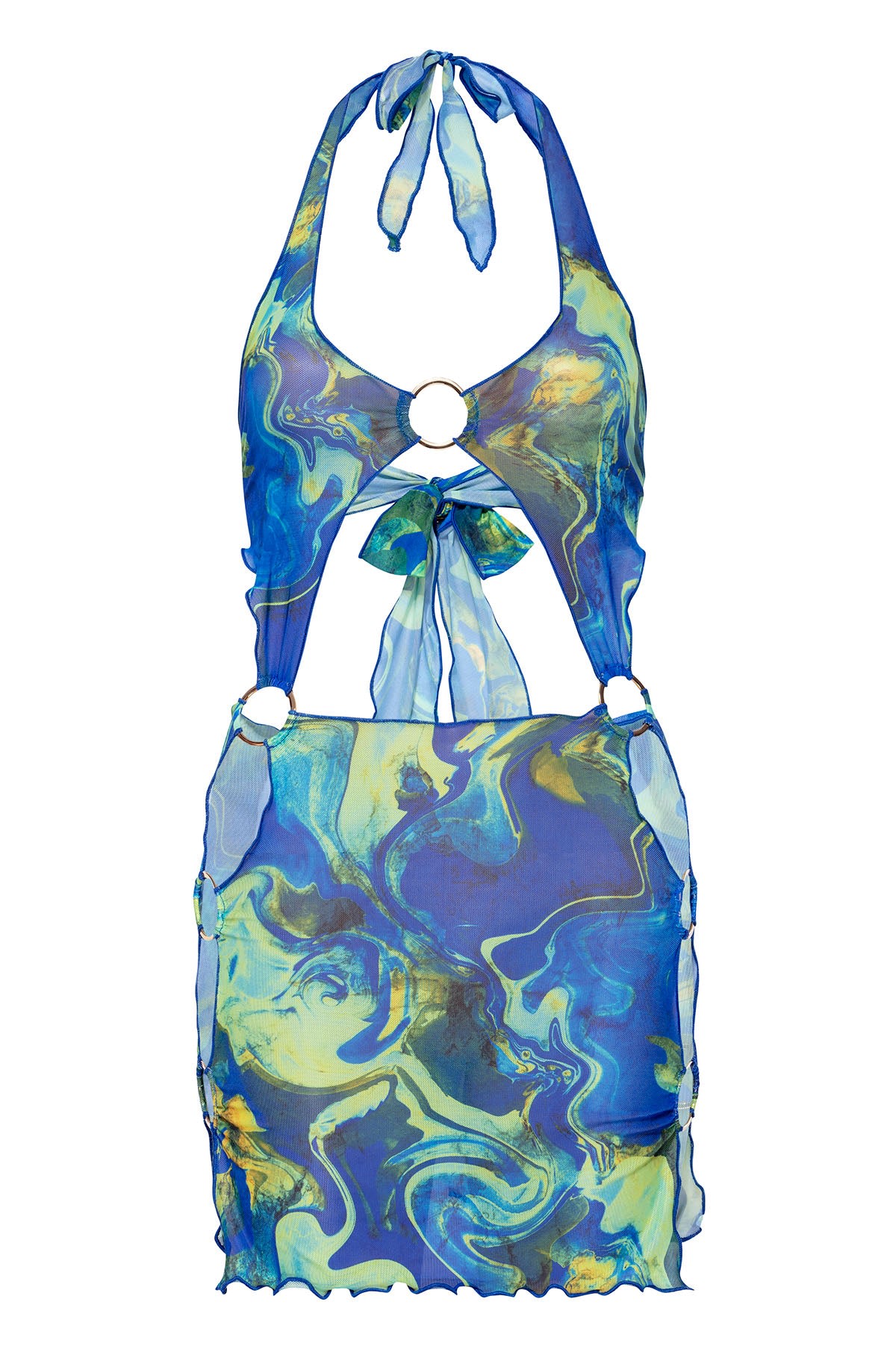 Kamari Swim Women's Blue Skye Cut Out Mesh Dress In Blue