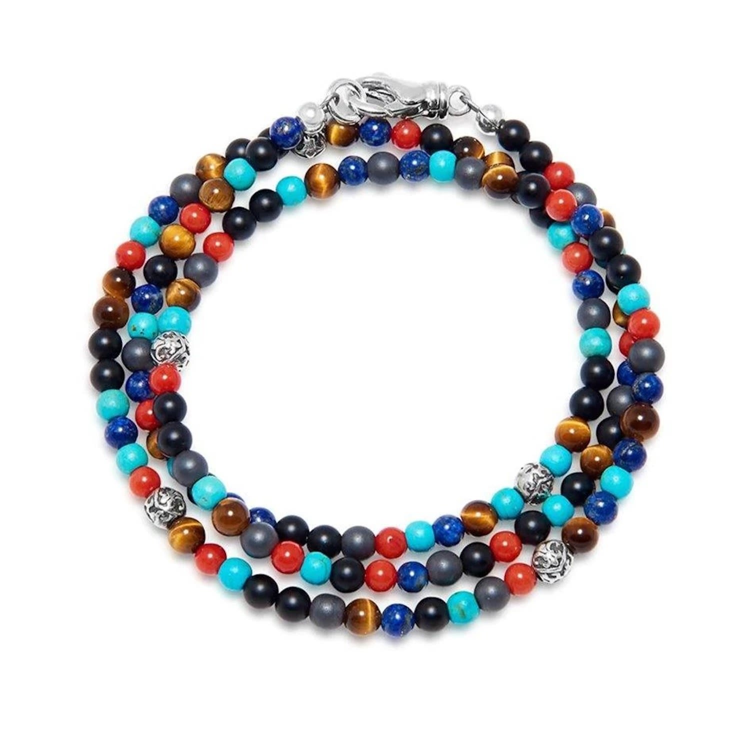 Men’s The Mykonos Collection Turquoise, Red Glass Beads, Blue Lapis, Hematite, And Onyx Nialaya