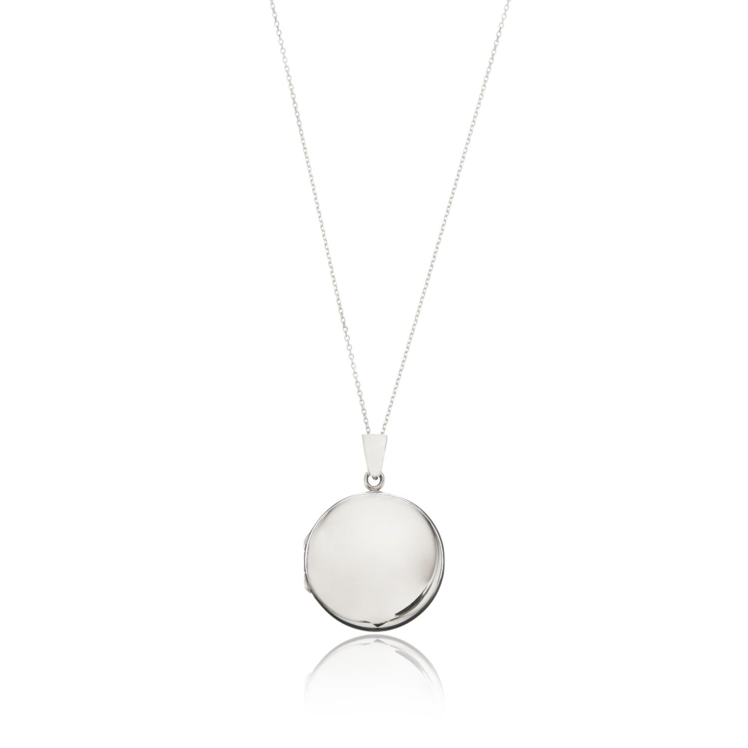 LILY & ROO WOMEN'S STERLING SILVER LARGE ROUND LOCKET NECKLACE