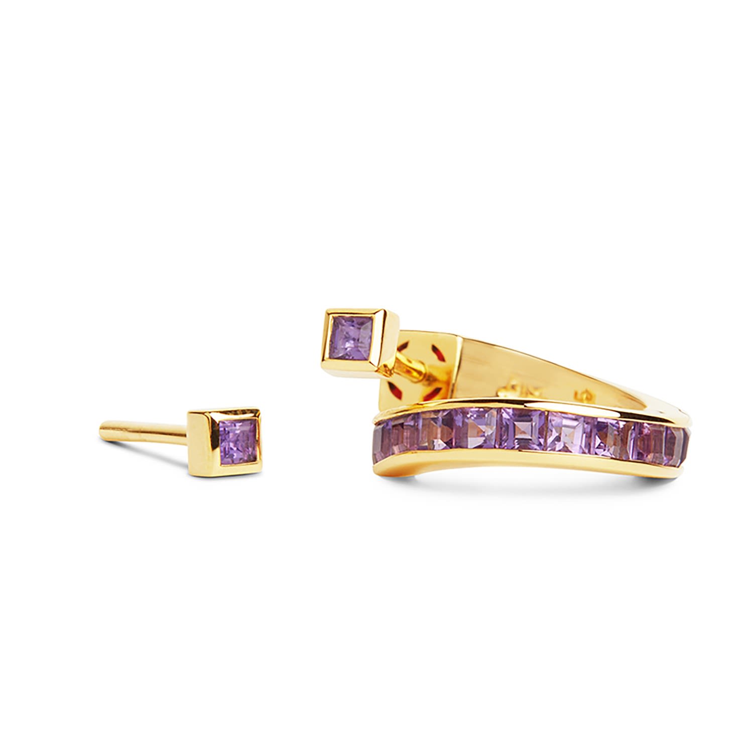 Women’s Vortex Amethyst Earrings - Gold Kasun