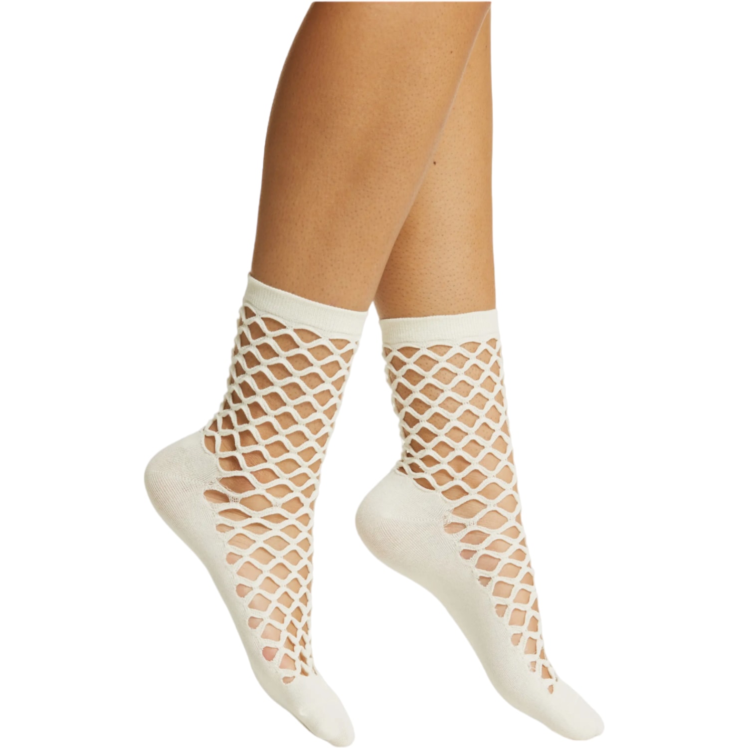 Women’s White Hedge Fishnet Socks One Size High Heel Jungle by Kathryn Eisman