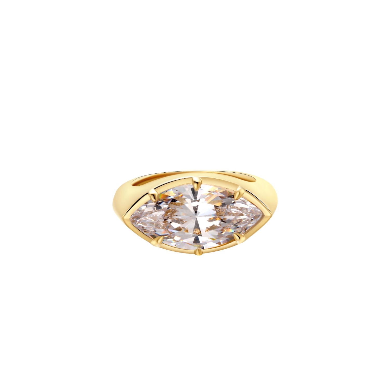 Women's Gold Cherry On Top Marquise Pinky Ring | Onewildone