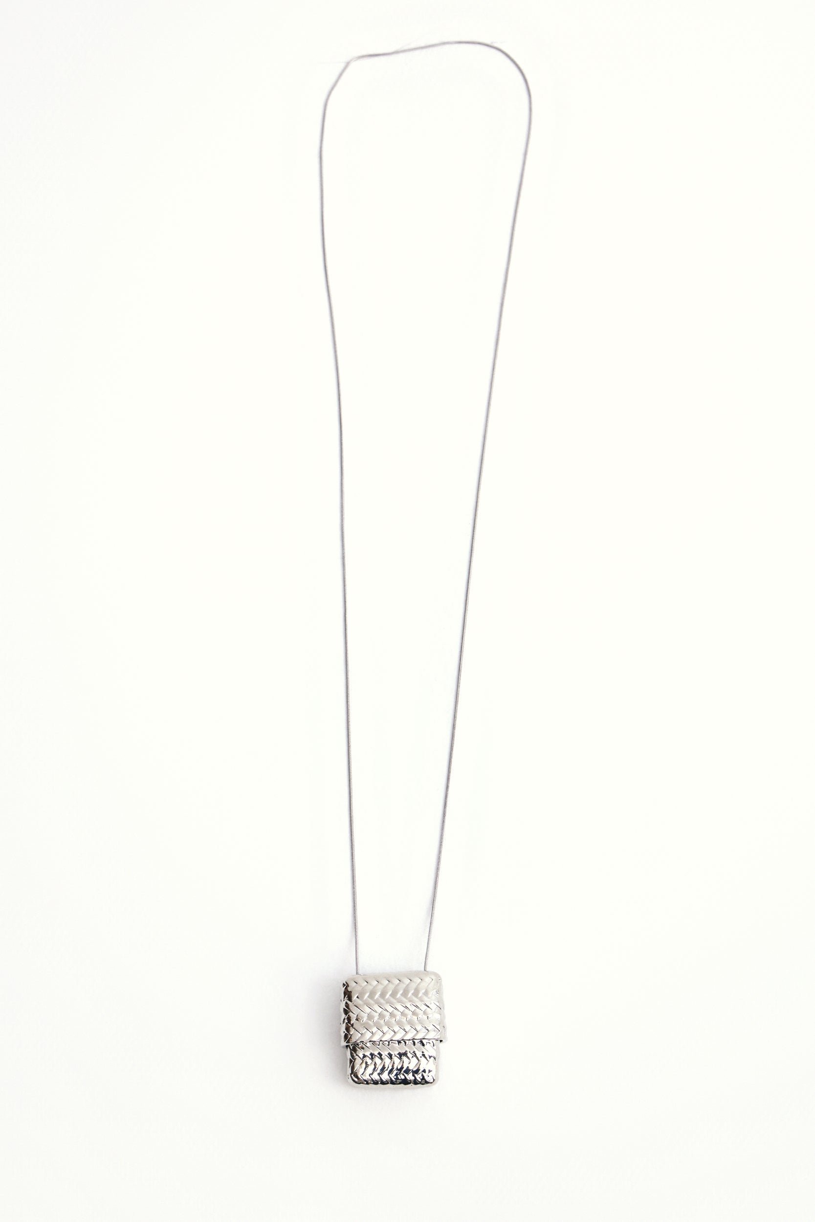 Women's Silver Woven-Texture Necklace | Front Row Shop