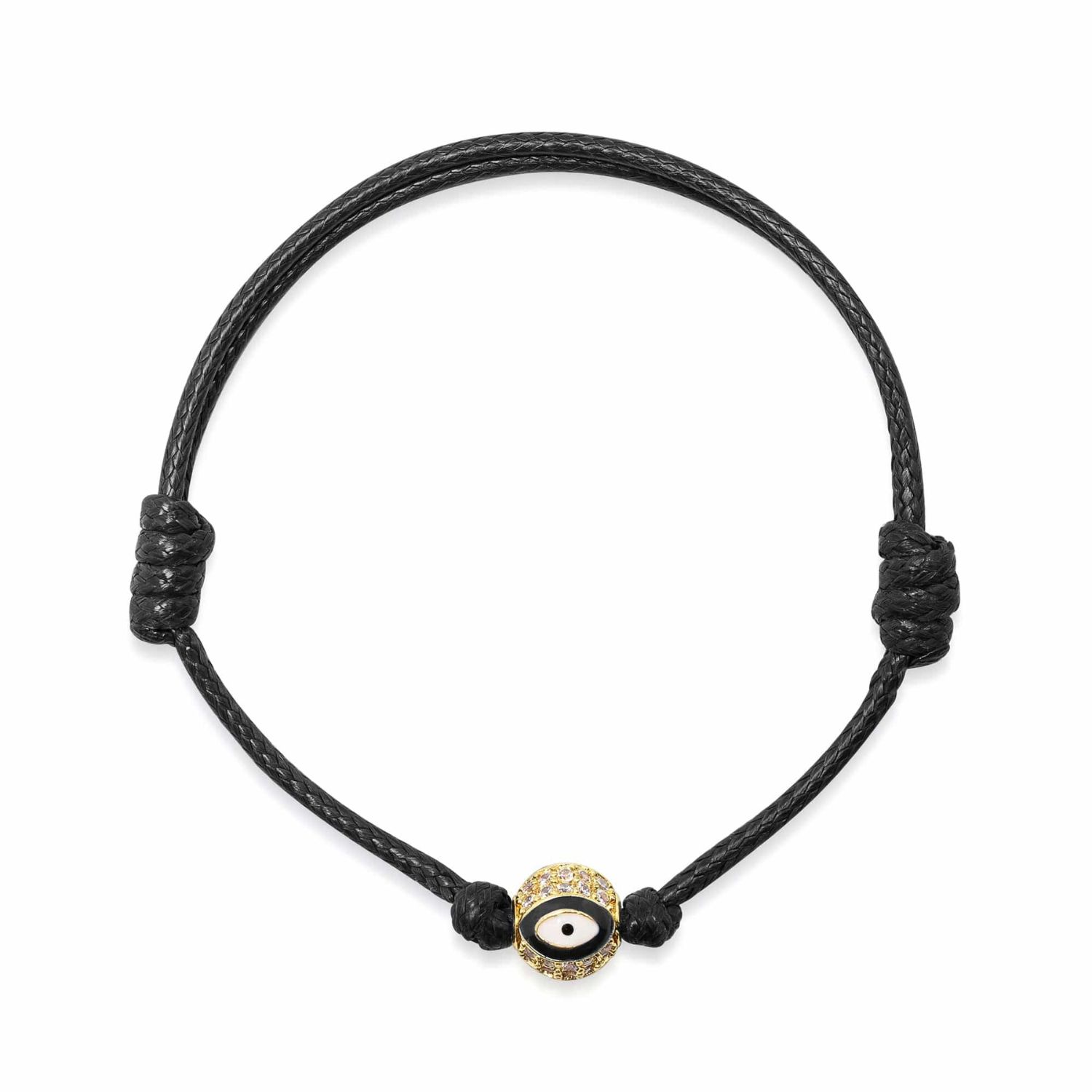 Nialaya Women's Black Evil Eye String Bracelet In Black