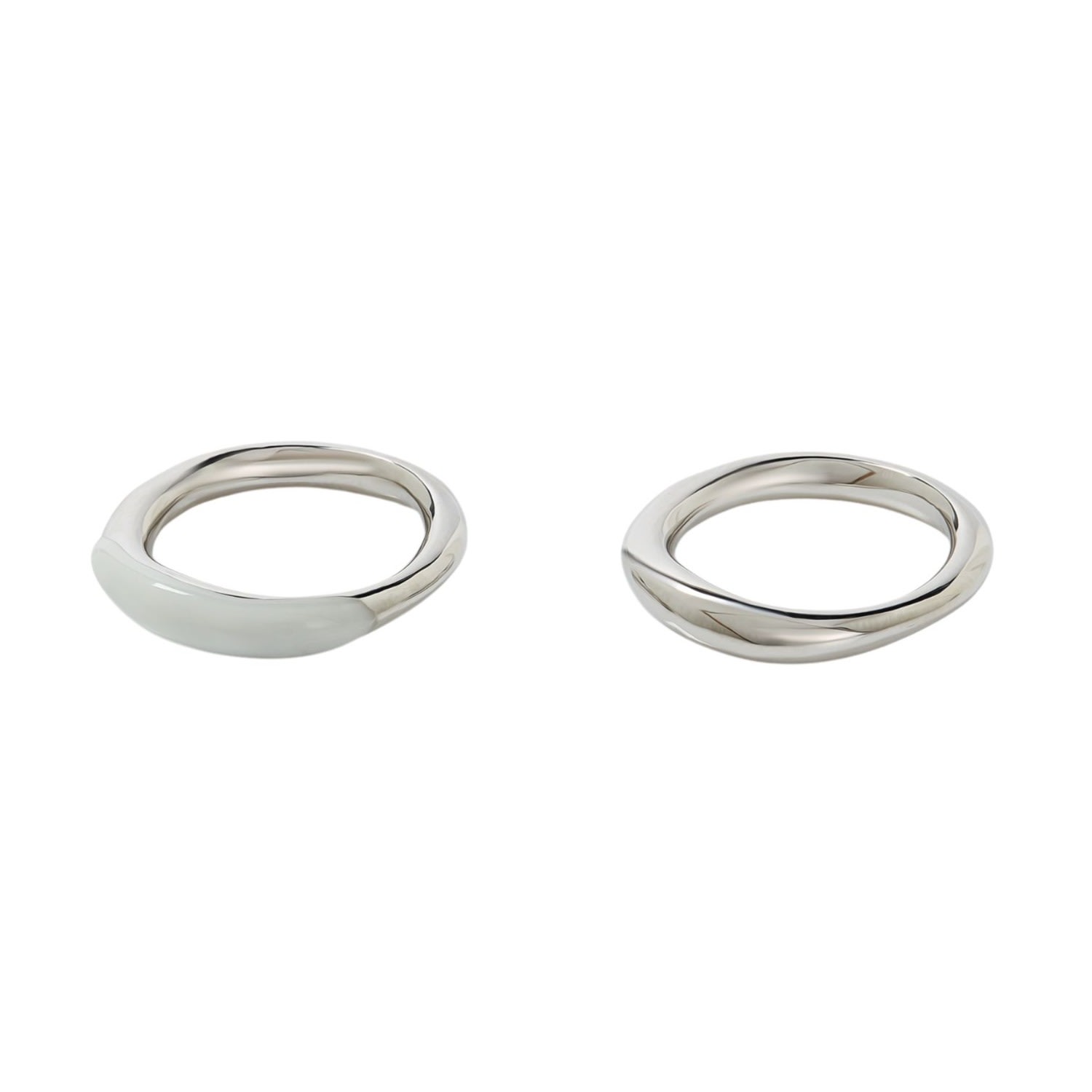 Tami&tami Women's Ten Sixty Four Studio Body Silver Ring Set