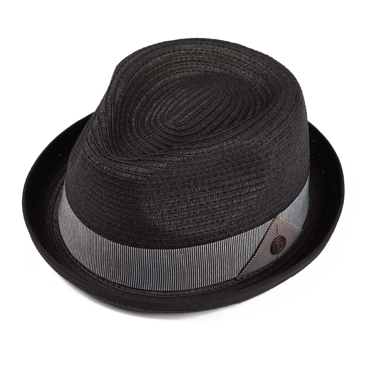 Men’s Dasmarca Andy Short Brim Trilby Retro Summer Skimpy Brim Straw Braided Hat - Black 55Cm Dasmarca Hats