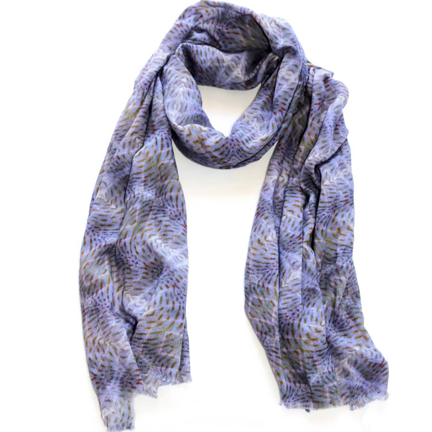 Benni Marine Designs Women's Subtle Beauty Merino Wool Scarf In Black/blue/brown/red