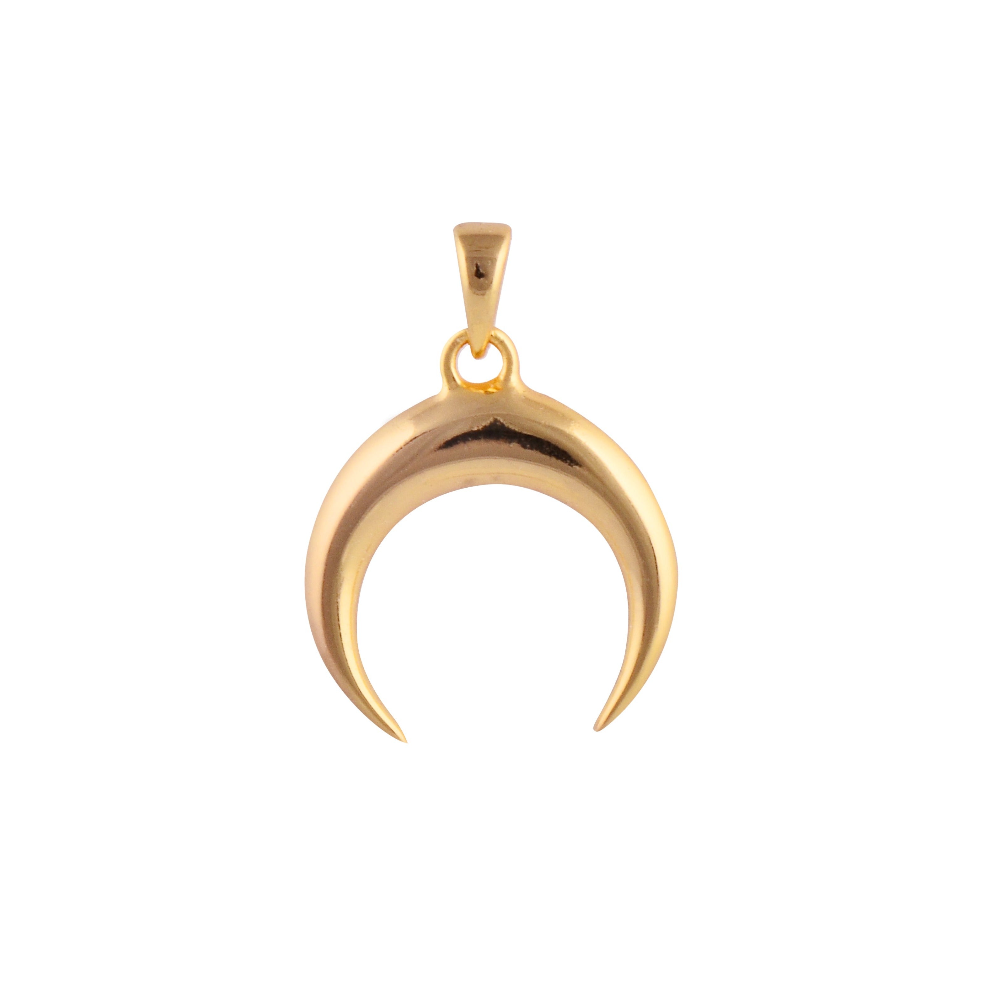 Women’s Gold Crescent Moon Pendant - Large Cantik by Camilla