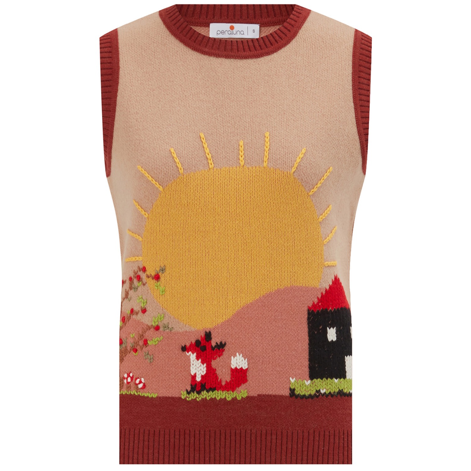 Peraluna Women's Sunny Hand Embroidered Sleeveless Pullover - Multicolour