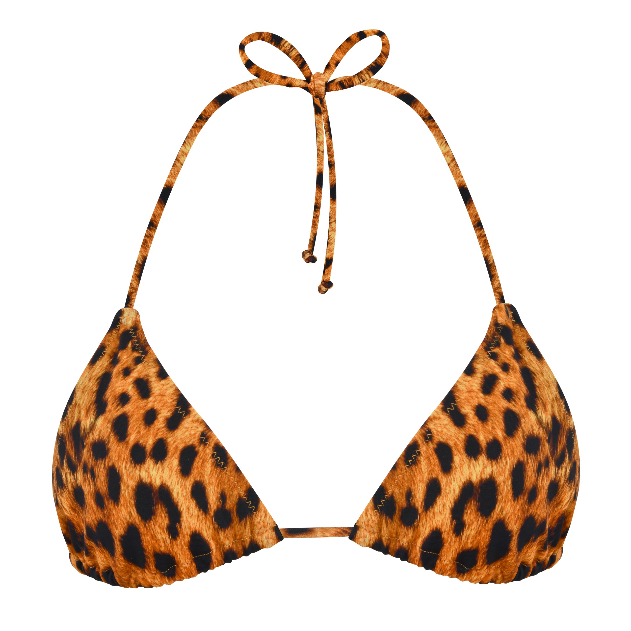 Daughters Of The Sun Swim Women's Yellow / Orange / Black Zanzibar Leopard String Tie Bikini Top In Black/yellow/orange