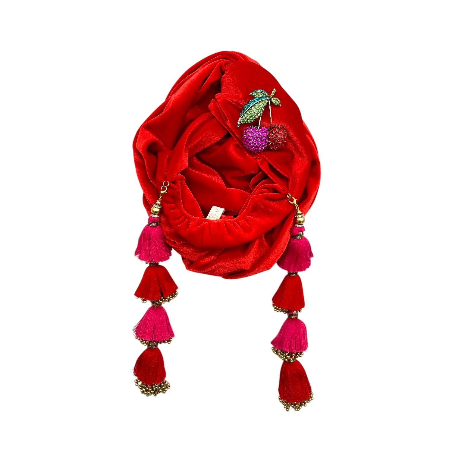 Julia Clancey Women's Ruby Red Cherries Dorado Turban