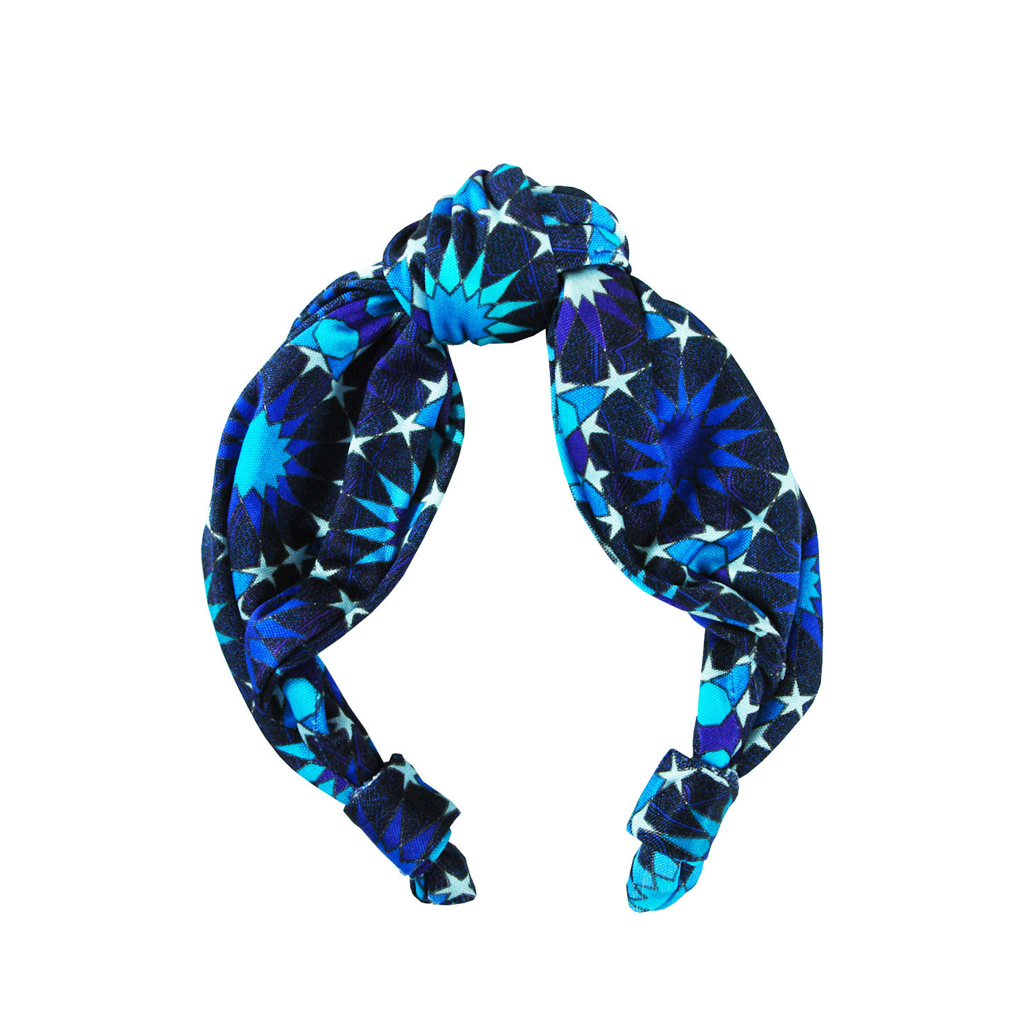 Women's Aziz Silk Headband In Blue Print | One Size | Tramp in Disguise