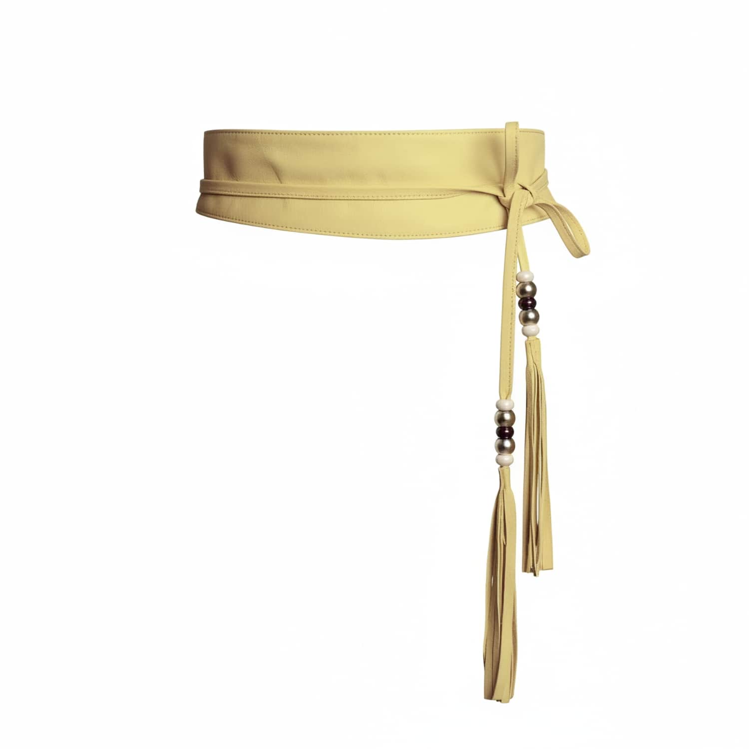 NWT Tassel Me belt Gold Gold Leather Braided Belt with Tassels – Marie France Van Damme main image 4