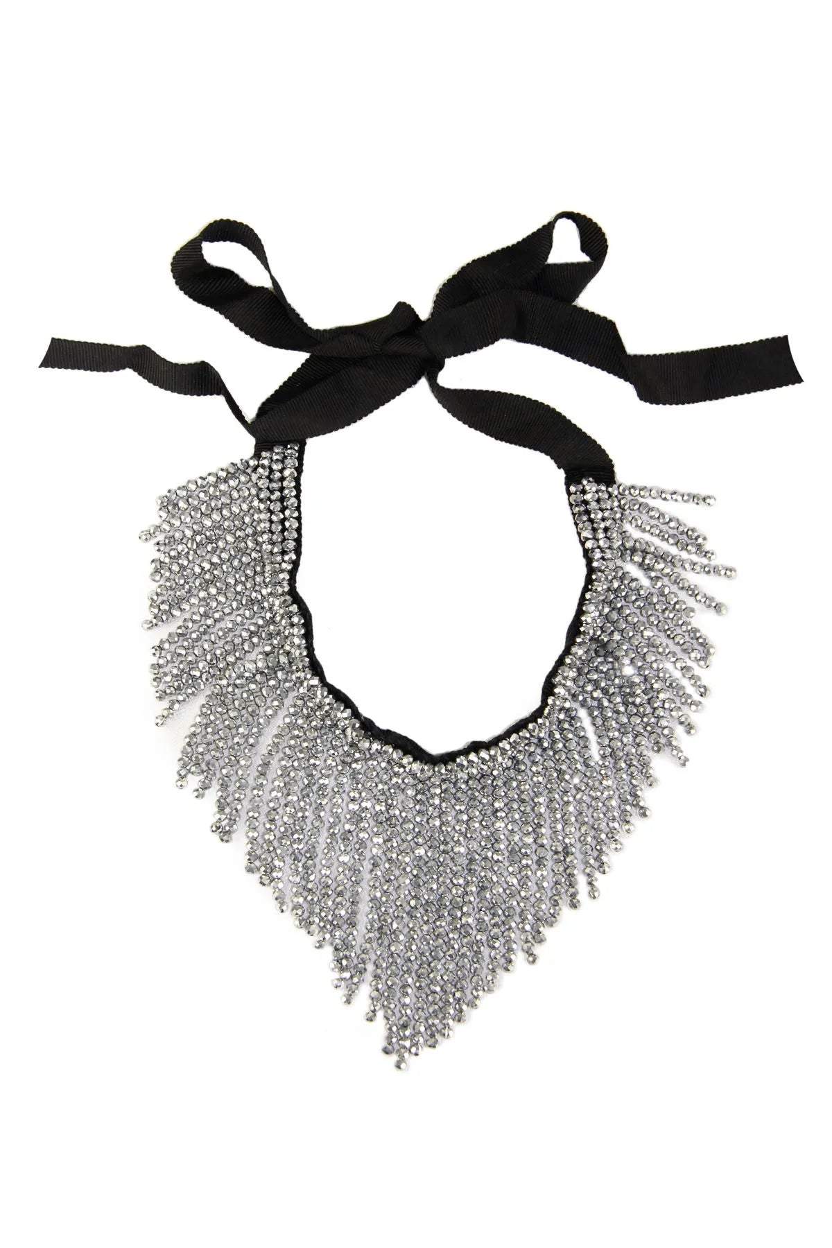 Women's Beaded Choker Silver | Saachi