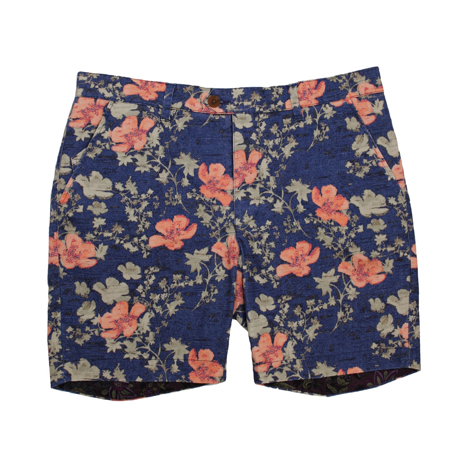 LORDS OF HARLECH MEN'S BLUE JOHN ORIENTAL HIBISCUS NAVY