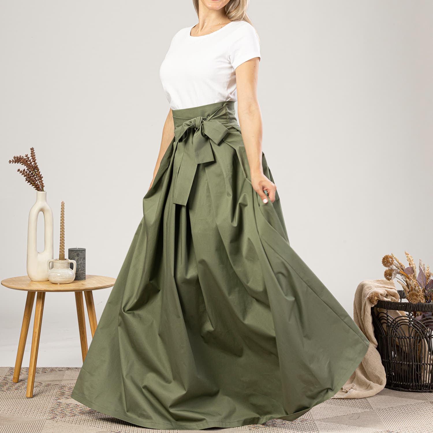 Formal green skirt sale