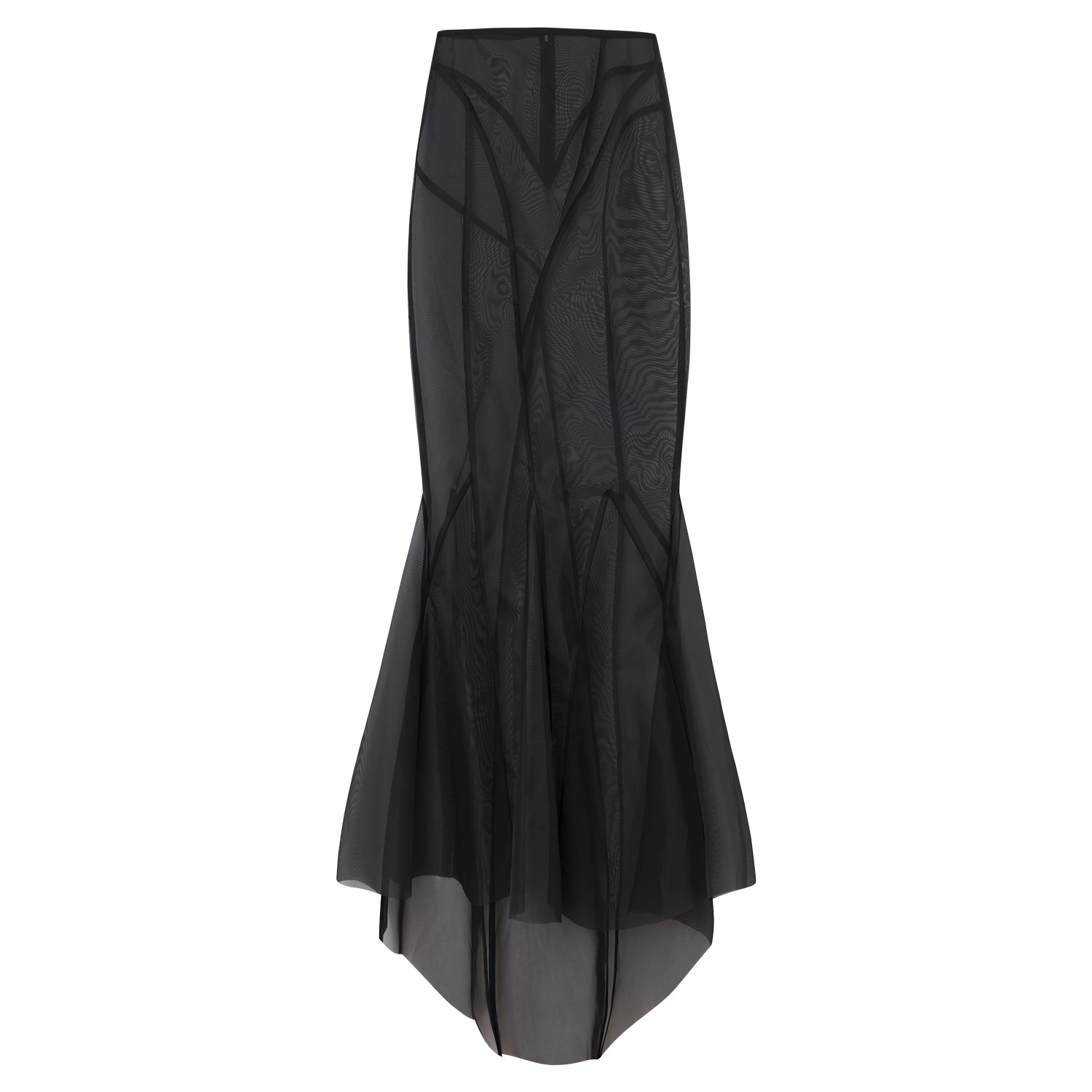 Women’s Black Long Godet Skirt Small Cassum