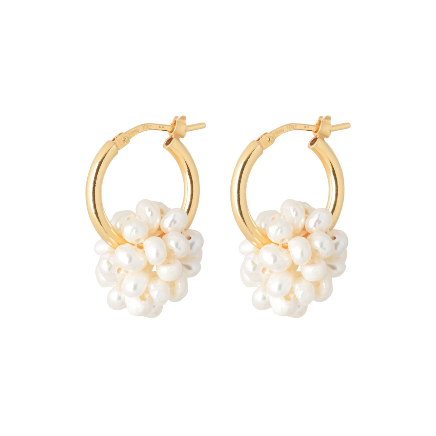 Romantico Romantico Studios Women's Gold / White Burratina Piccolo Hoops Gold