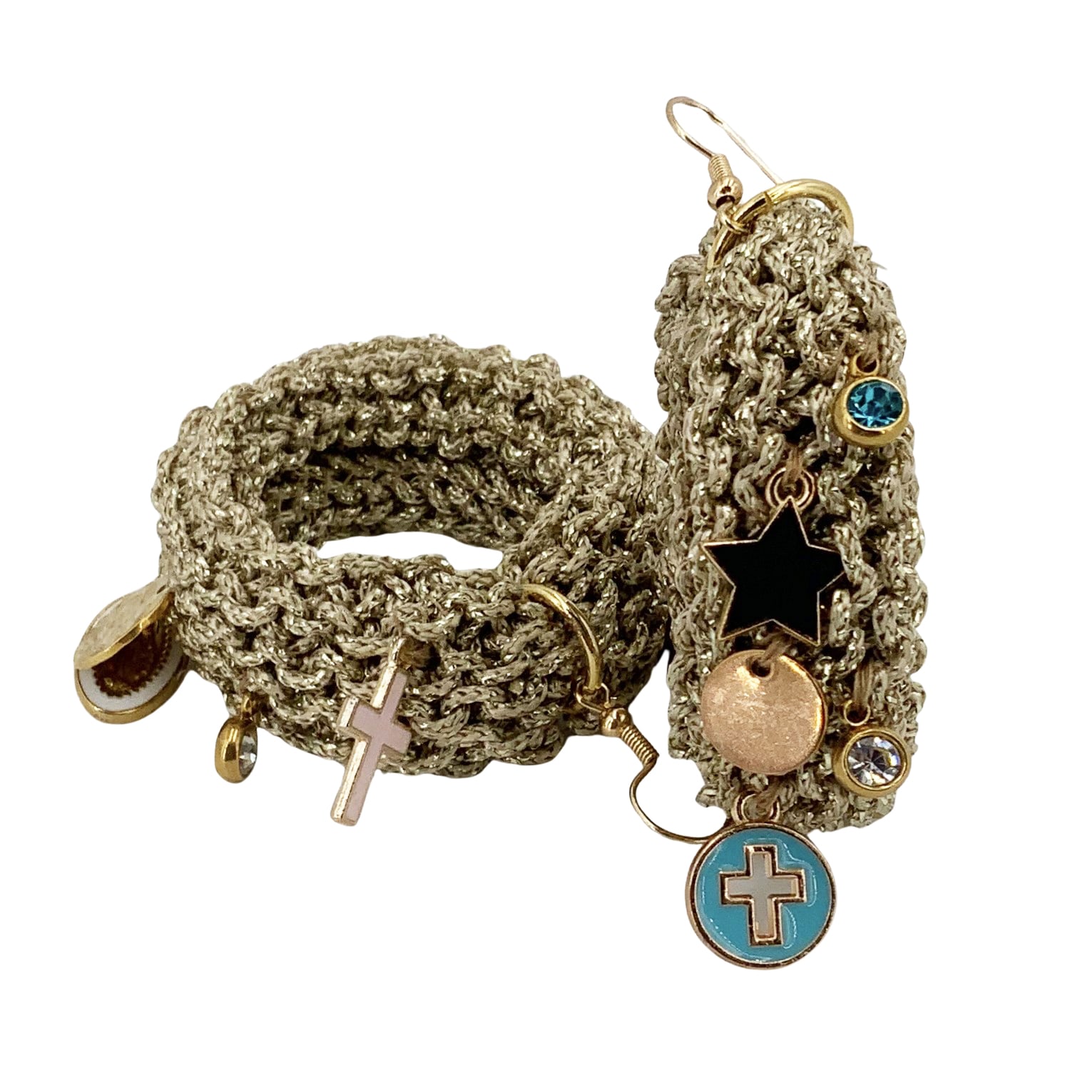 Hilo De Mar Women's Drop Earrings With Charms - Gold