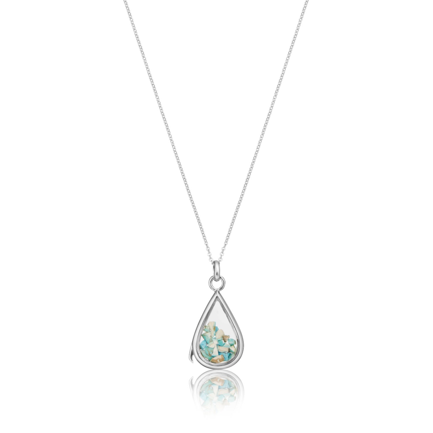Lily & Roo Women's Sterling Silver Turquoise Birthstone Teardrop Locket In Silver