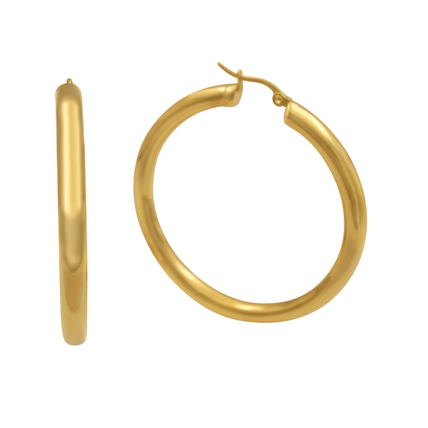 Women’s Bold Large Hoop Earrings 18K Gold Plated La CÃ´te Club