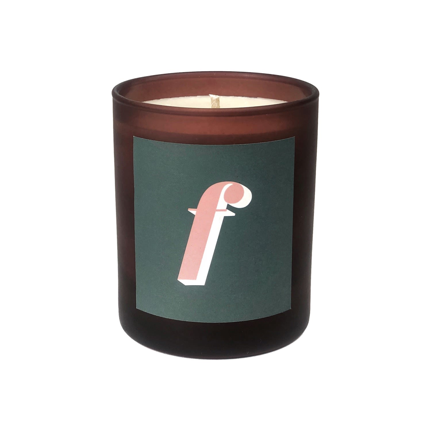 Little Karma Co. Ltd Green Initial F Candle - Kefi Refillable Large Alphabet Candle In Green
