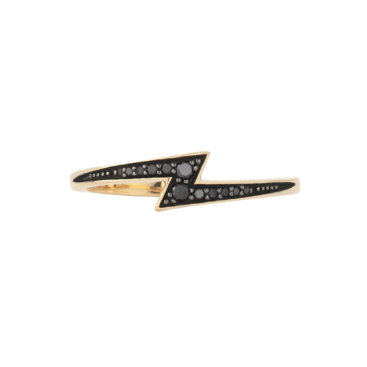 Zoe And Morgan Women's Black / Gold Zap Black Diamond Ring Gold In Multi