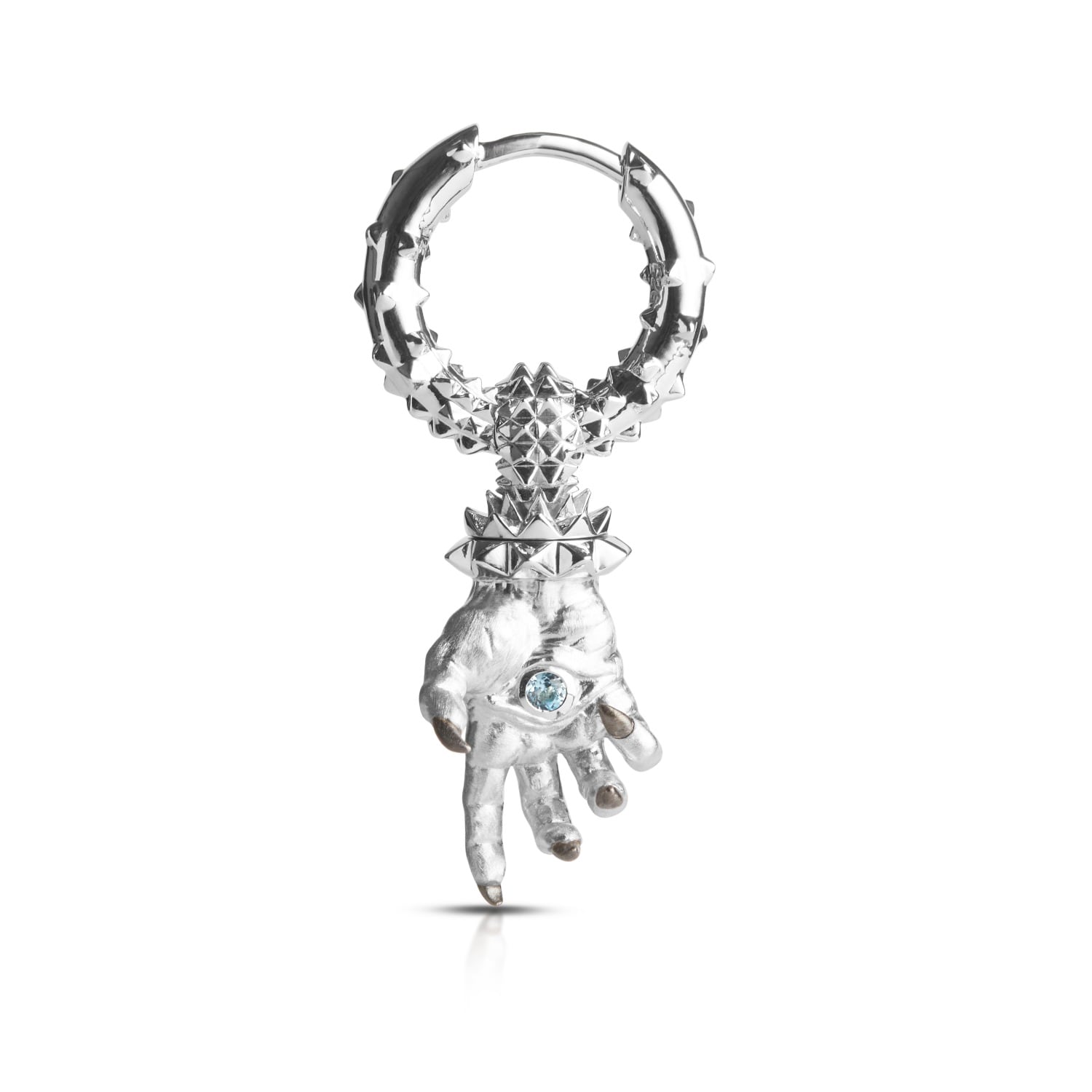 Kasun Men's Hand Of The Protector Earrings - November - Topaz - Silver
