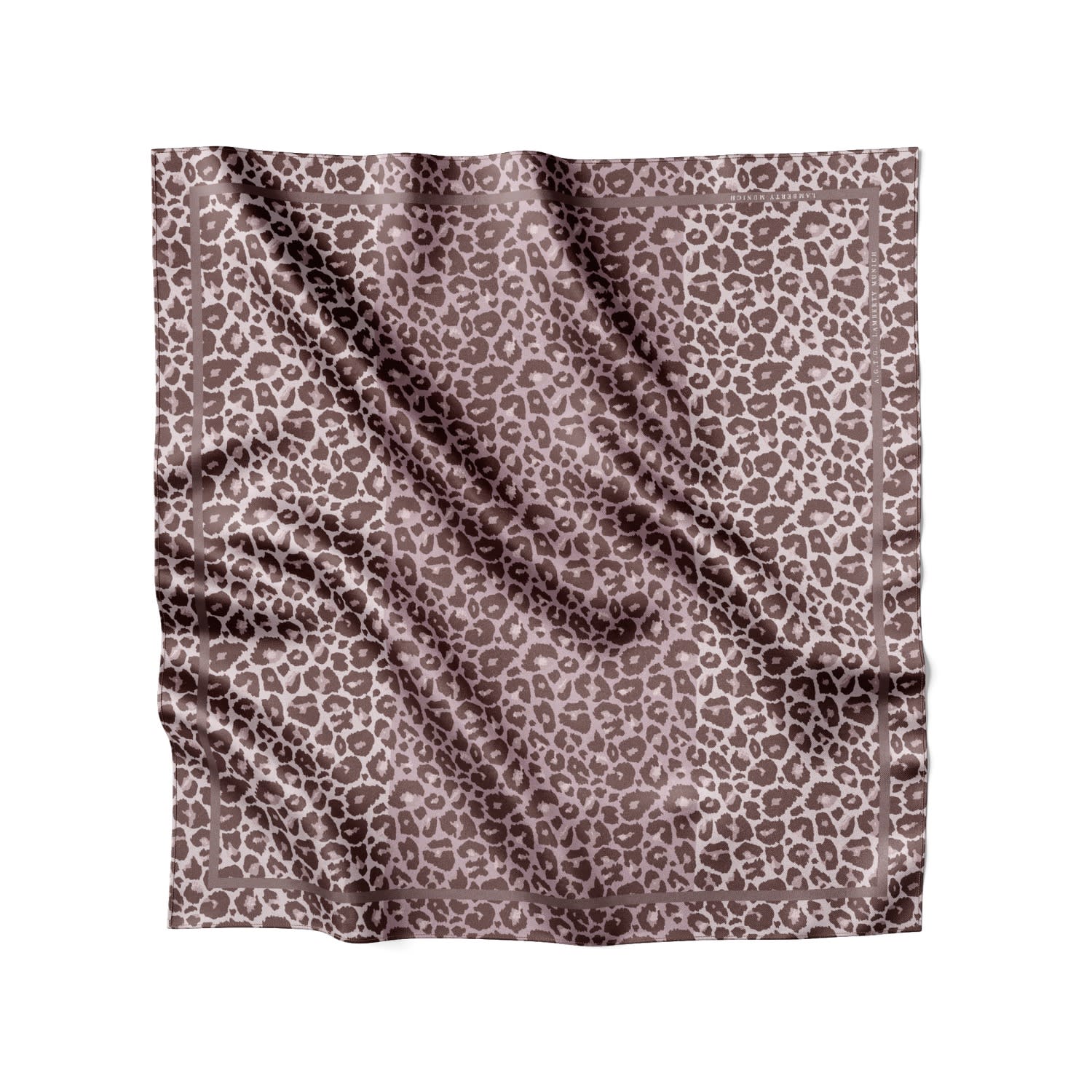 Lamberty Munich X Katchmagic London Women's Pink / Purple / Grey Leopard Savanna Taupe - Midi Silk Scarf In Brown
