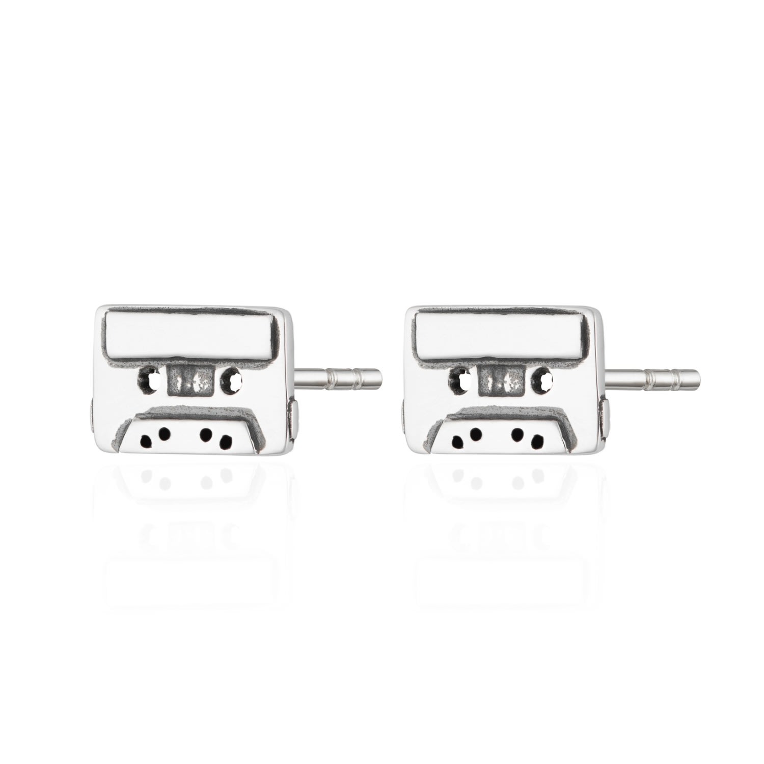 Women’s Silver Mix Tape Stud Earrings Scream Pretty