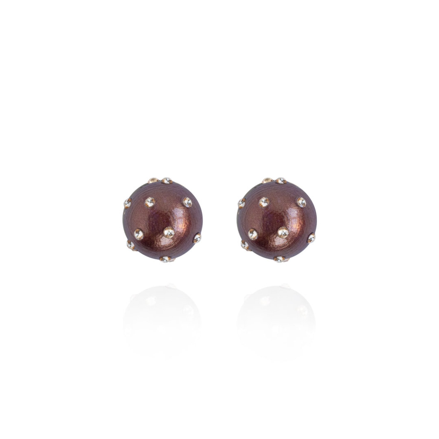 Saule Label Women's Brown Gaia Jet Petite Earrings In Chocolate Cherry