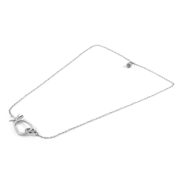 Anchor & Crew Tropical Pineapple Link Paradise Silver Necklace Pendant In Silver