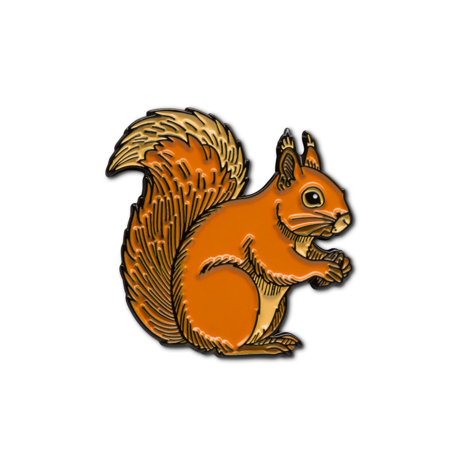 Make Heads Turn Women's Black / Orange Enamel Pin Squirrel In Orange