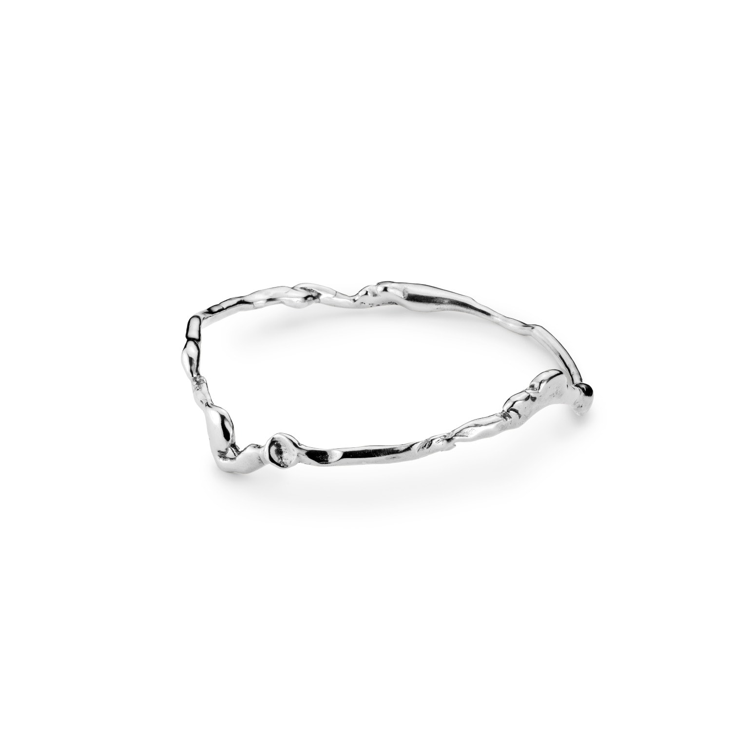 Lulu And Boo Jewellery Women's Solid Sterling Silver Wiggle Bangle In Silver