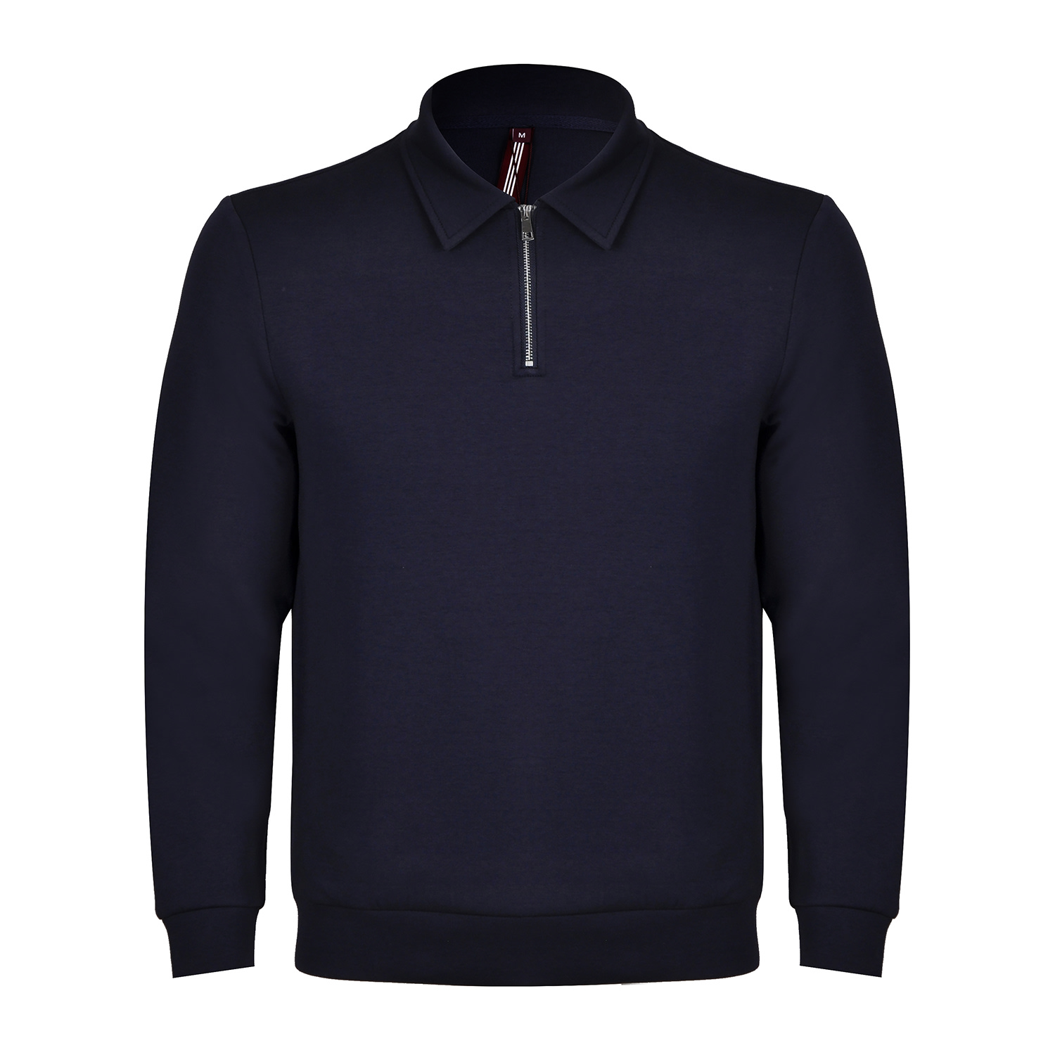 David Wej Blue Enzo Cotton Zip Polo - Navy In Blue