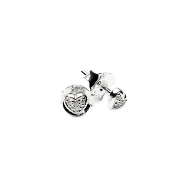 ISABEL LENNSE Mini Heart White Diamond Eearrings