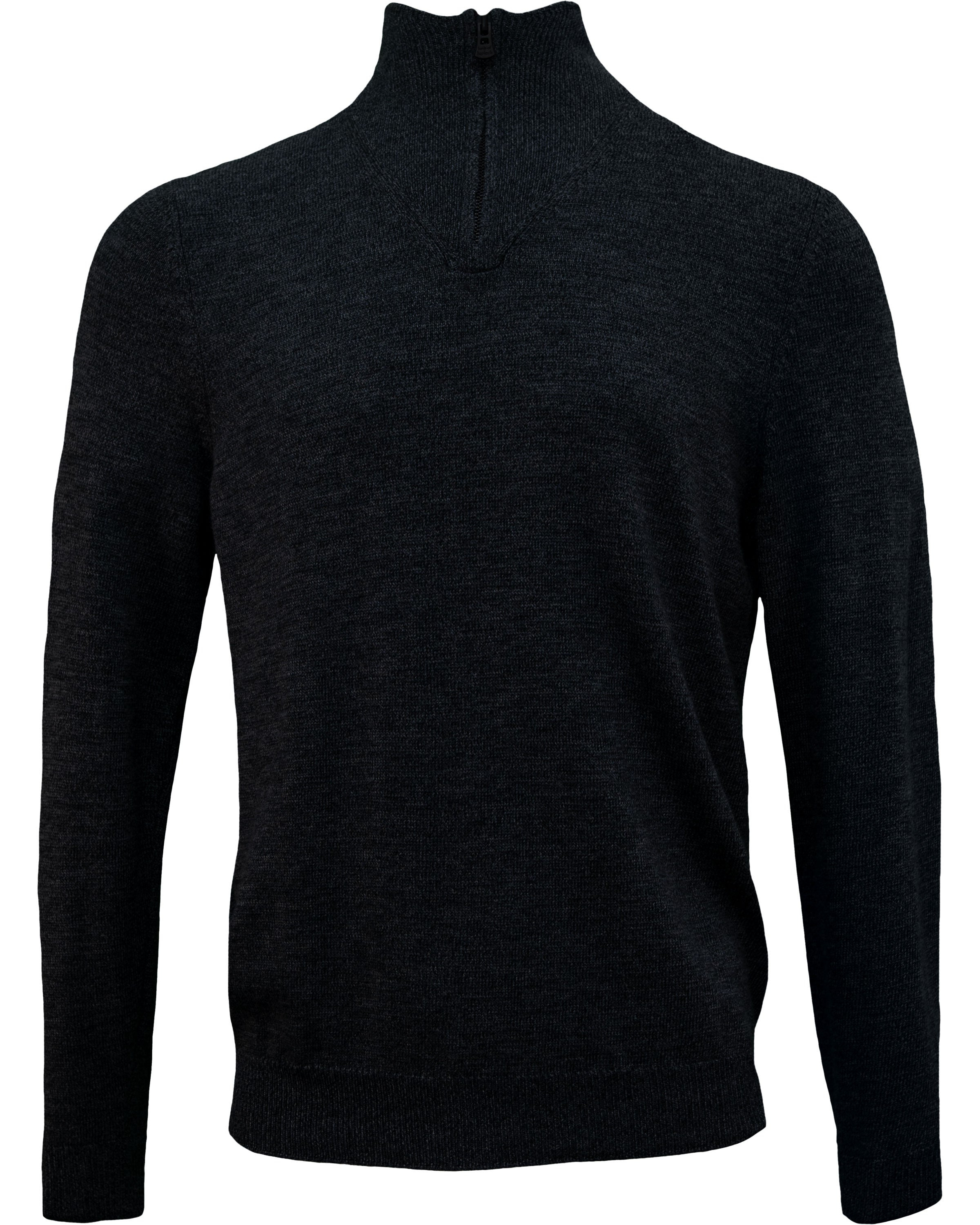Lords Of Harlech Quest Fully Fashioned Quarter-zip Merino Sweater In Black