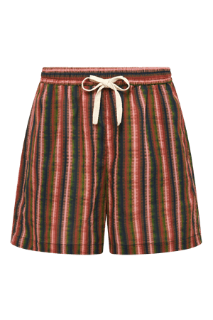 Yellow / Orange Leah - Organic Cotton Shorts Green Stripe Extra Small Komodo