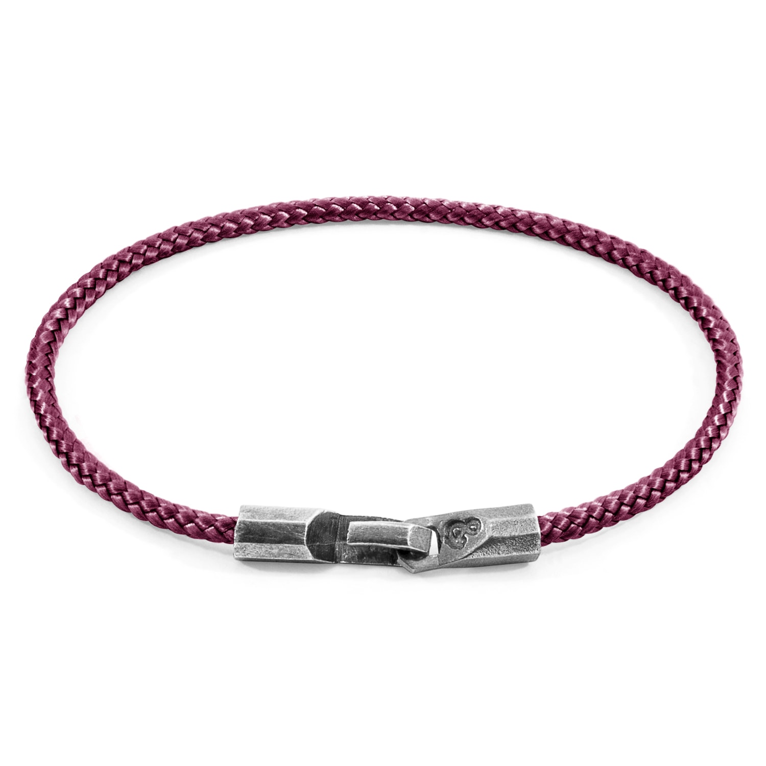 Men’s Pink / Purple Aubergine Purple Talbot Silver & Rope Bracelet Anchor & Crew